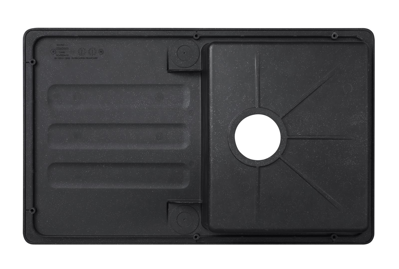 Liquida VG5BL 1.0 Bowl Composite Reversible Inset Black Kitchen Sink With Waste